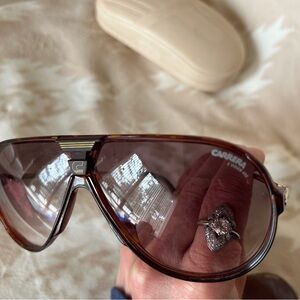 Vintage 1980’s Carrera Tortoiseshell Brown Shield Sunglasses